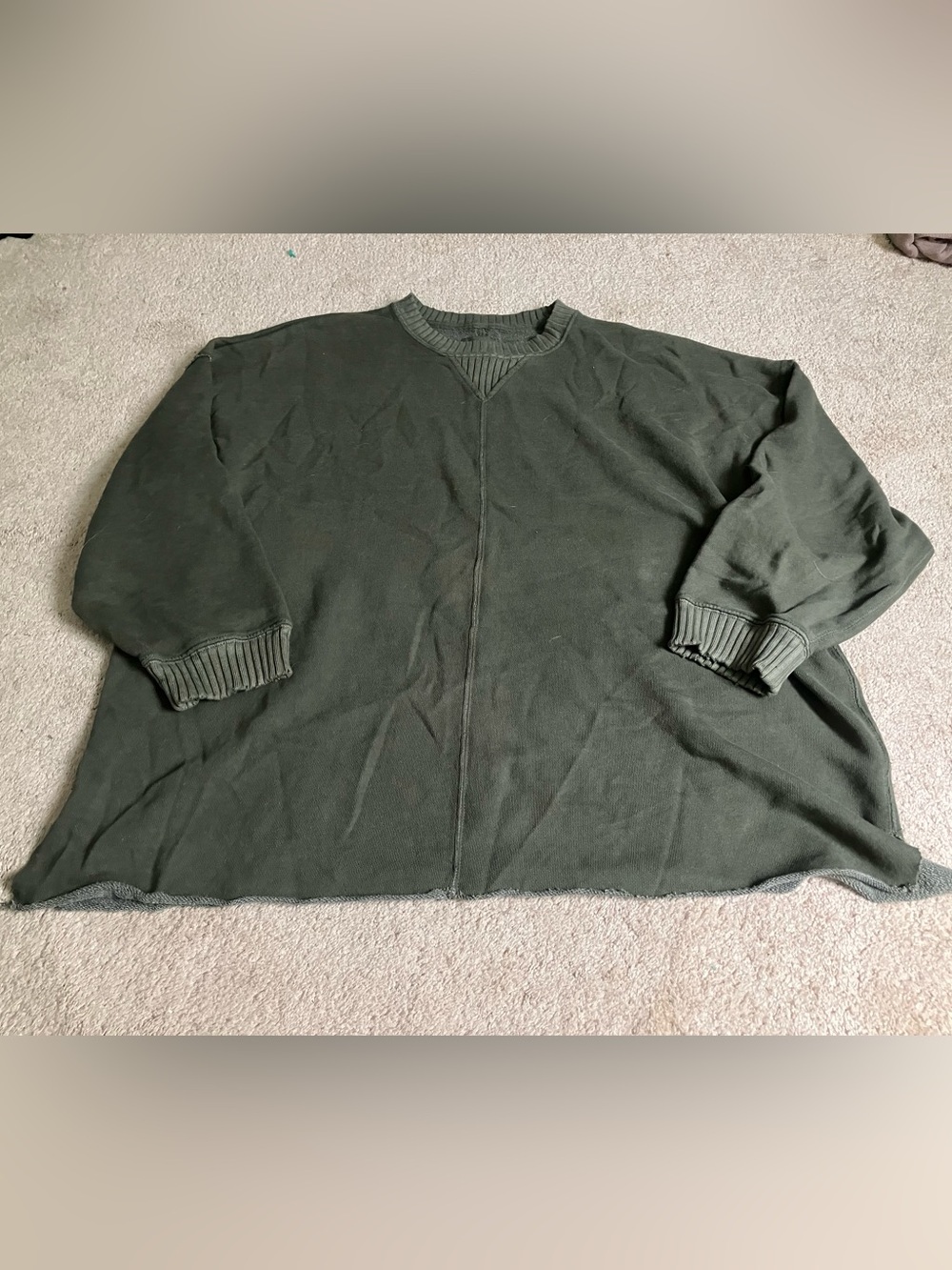 aerie Olive Green Women's Crewneck Sweatshirt